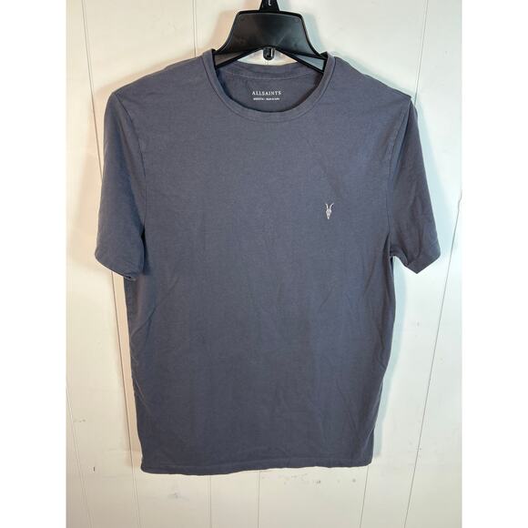 AllSaints Brace Tonic Crew T-shirt in grey organic cotton. Size M - Picture 2 of 6